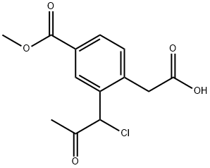 Methyl 4-(carboxymethyl)-3-(1-chloro-2-oxopropyl)benzoate Structural