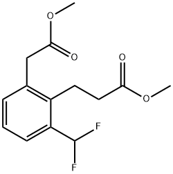 Methyl 3-(difluoromethyl)-2-(3-methoxy-3-oxopropyl)phenylacetate Structural