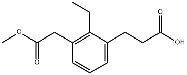 Methyl 3-(2-carboxyethyl)-2-ethylphenylacetate Structural