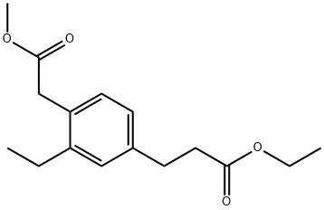 Methyl 4-(3-ethoxy-3-oxopropyl)-2-ethylphenylacetate Structural