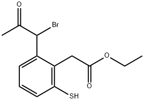 Ethyl 2-(1-bromo-2-oxopropyl)-6-mercaptophenylacetate Structural
