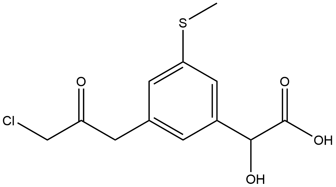 Benzeneacetic acid, 3-(3-chloro-2-oxopropyl)-α-hydroxy-5-(methylthio)- Structural