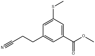 Methyl 3-(2-cyanoethyl)-5-(methylthio)benzoate Structural