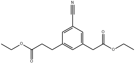 Ethyl 3-cyano-5-(3-ethoxy-3-oxopropyl)phenylacetate Structural