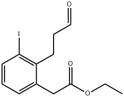 Ethyl 3-iodo-2-(3-oxopropyl)phenylacetate Structural