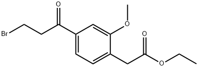 Ethyl 4-(3-bromopropanoyl)-2-methoxyphenylacetate Structural