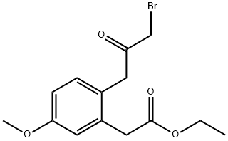 Ethyl 2-(3-bromo-2-oxopropyl)-5-methoxyphenylacetate Structural