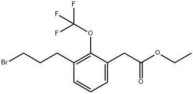Ethyl 3-(3-bromopropyl)-2-(trifluoromethoxy)phenylacetate Structural