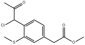 Methyl 4-(1-chloro-2-oxopropyl)-3-(methylthio)phenylacetate Structural