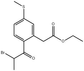 Ethyl 2-(2-bromopropanoyl)-5-(methylthio)phenylacetate Structural