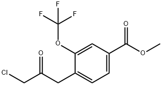 Methyl 4-(3-chloro-2-oxopropyl)-3-(trifluoromethoxy)benzoate Structural