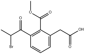 Methyl 2-(2-bromopropanoyl)-6-(carboxymethyl)benzoate Structural