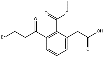 Methyl 2-(3-bromopropanoyl)-6-(carboxymethyl)benzoate Structural