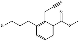 Methyl 3-(3-bromopropyl)-2-(cyanomethyl)benzoate Structural
