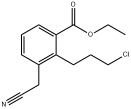 Ethyl 2-(3-chloropropyl)-3-(cyanomethyl)benzoate Structural