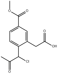 Methyl 3-(carboxymethyl)-4-(1-chloro-2-oxopropyl)benzoate Structural