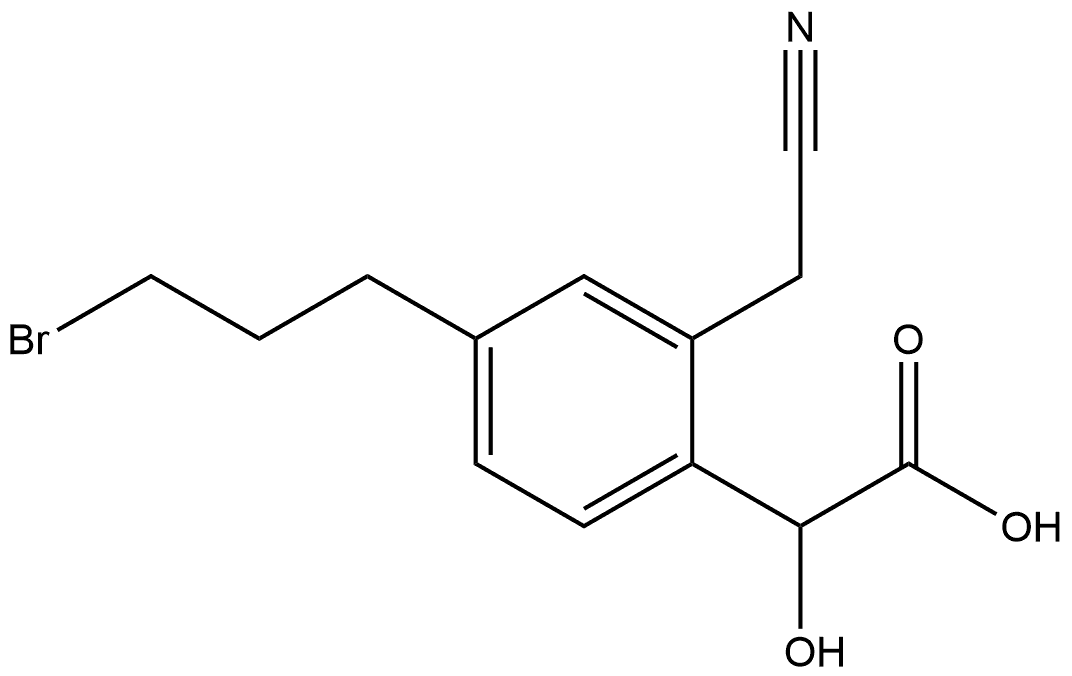 Benzeneacetic acid, 4-(3-bromopropyl)-2-(cyanomethyl)-α-hydroxy- Structural