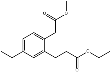 Methyl 2-(3-ethoxy-3-oxopropyl)-4-ethylphenylacetate Structural