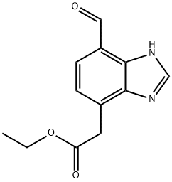 Ethyl 4-formyl-1H-benzimidazole-7-acetate Structural