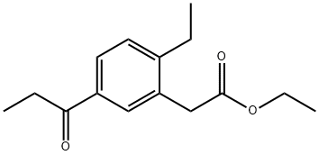 Ethyl 2-ethyl-5-propionylphenylacetate Structural