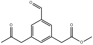 Methyl 3-formyl-5-(2-oxopropyl)phenylacetate Structural