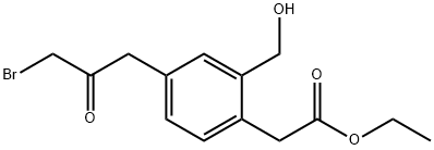 Ethyl 4-(3-bromo-2-oxopropyl)-2-(hydroxymethyl)phenylacetate Structural