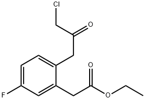 Ethyl 2-(3-chloro-2-oxopropyl)-5-fluorophenylacetate Structural