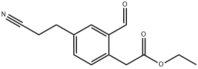 Ethyl 4-(2-cyanoethyl)-2-formylphenylacetate Structural