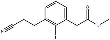 Methyl 3-(2-cyanoethyl)-2-iodophenylacetate Structural