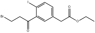 Ethyl 3-(3-bromopropanoyl)-4-iodophenylacetate Structural