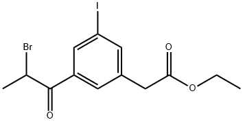 Ethyl 3-(2-bromopropanoyl)-5-iodophenylacetate Structural
