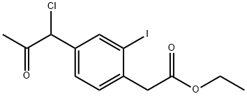 Ethyl 4-(1-chloro-2-oxopropyl)-2-iodophenylacetate Structural