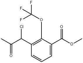 Methyl 3-(1-chloro-2-oxopropyl)-2-(trifluoromethoxy)benzoate Structural