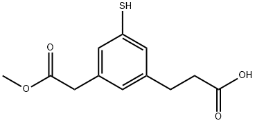 Methyl 3-(2-carboxyethyl)-5-mercaptophenylacetate Structural