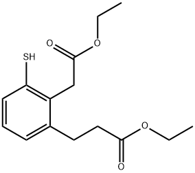 Ethyl 2-(3-ethoxy-3-oxopropyl)-6-mercaptophenylacetate Structural