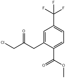 Methyl 2-(3-chloro-2-oxopropyl)-5-(trifluoromethyl)benzoate Structural