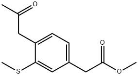 Methyl 3-(methylthio)-4-(2-oxopropyl)phenylacetate Structural