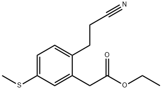 Ethyl 2-(2-cyanoethyl)-5-(methylthio)phenylacetate Structural