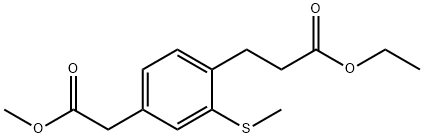 Methyl 4-(3-ethoxy-3-oxopropyl)-3-(methylthio)phenylacetate Structural