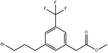 Methyl 3-(3-bromopropyl)-5-(trifluoromethyl)phenylacetate Structural