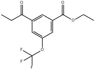 Ethyl 3-propionyl-5-(trifluoromethoxy)benzoate Structural