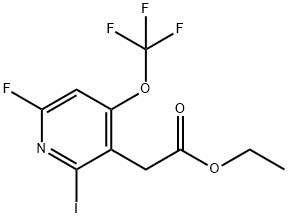 Ethyl 6-fluoro-2-iodo-4-(trifluoromethoxy)pyridine-3-acetate Structural