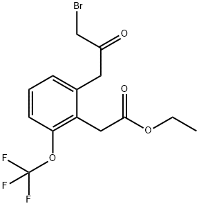 Ethyl 2-(3-bromo-2-oxopropyl)-6-(trifluoromethoxy)phenylacetate Structural