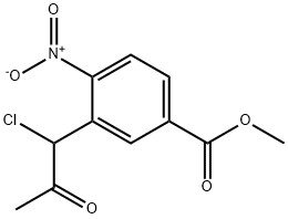Methyl 3-(1-chloro-2-oxopropyl)-4-nitrobenzoate Structural