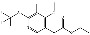 Ethyl 3-fluoro-4-methoxy-2-(trifluoromethoxy)pyridine-5-acetate Structural