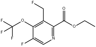 Ethyl 5-fluoro-3-(fluoromethyl)-4-(trifluoromethoxy)pyridine-2-carboxylate Structural