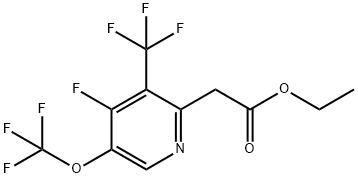 Ethyl 4-fluoro-5-(trifluoromethoxy)-3-(trifluoromethyl)pyridine-2-acetate Structural