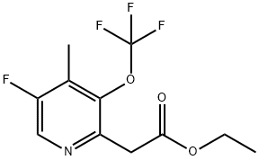 Ethyl 5-fluoro-4-methyl-3-(trifluoromethoxy)pyridine-2-acetate Structural