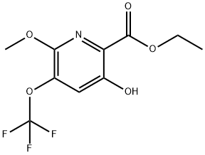 Ethyl 5-hydroxy-2-methoxy-3-(trifluoromethoxy)pyridine-6-carboxylate Structural