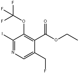 Ethyl 5-(fluoromethyl)-2-iodo-3-(trifluoromethoxy)pyridine-4-carboxylate Structural